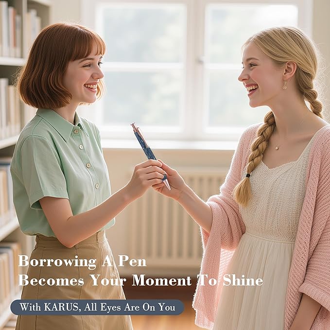 KARUS Gift Pen Set, Sustainable Refillable Ballpoint Pens with Black Ink, Stylish, Smooth Writing Pens for Women, Men, Office, Journaling, School, Thoughtful Gifting