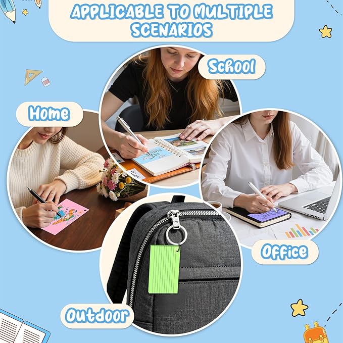 Colored Index Cards 3x5, 300 Count Lined Index Cards with Ring, 6 Colors Note Cards 3x5, 50 Sheets Each Pack, Heavy Bright Flash Cards with Rings, Colored Notecards 3x5 Lined for Office, Home, School