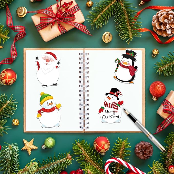 Christmas Sticky Notes, 240 Pages Snowman Self Adhesive Memo Pad Winter Christmas Snowman Sticky Note Self Stick Notes Memo Pads for Home, School, Office - Festive Holiday Design