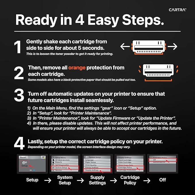 CARTRA 212X High Yield Toner Cartridges 4 Pack for HP Color Laserjet Enterprise Flow MFP M578c, M578z, M554dn, M555dn, M555x, M578dn, M578f, M578, M554, M555 Series Printer