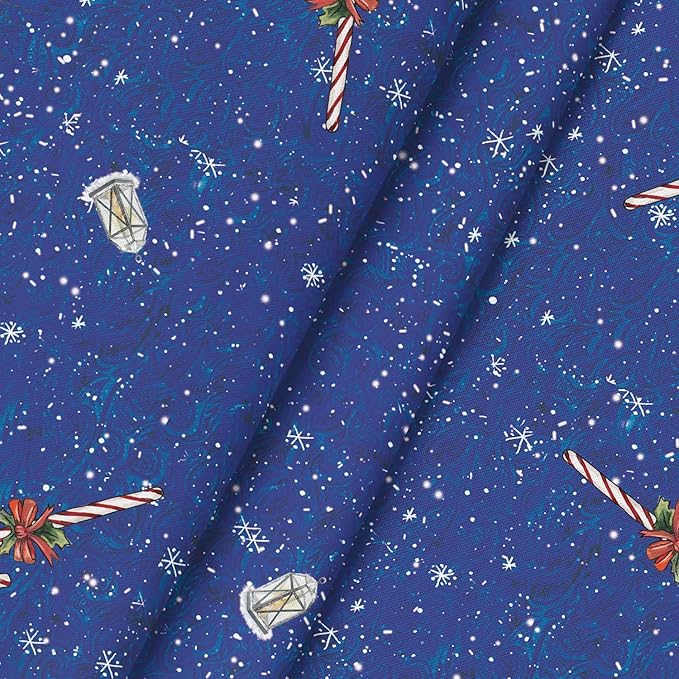 Horaldaily Christmas Tablecloth 90×90 Inch Round, Winter Snowman House Christmas Trees Blue Washable Table Cover for Party Picnic Dinner Decor