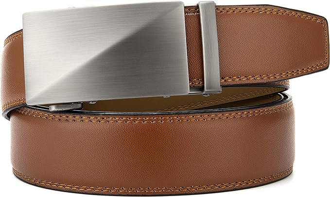 CHAOREN Mens Belt Leather Ratchet Belt - Customizable Fit, Effortless Style (35mm)
