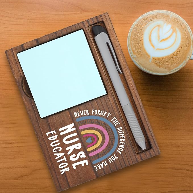 Nurse Educator Gifts Sticky Note Holder, Thank You Gift for Nursing Instructor, Clinical Educator, or Faculty Staff, Nurse Educator Week, Graduation or Holiday Recognition Office Desk Decor PB037