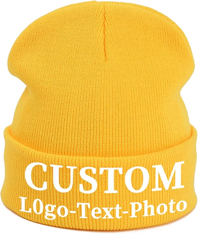 Custom Beanie for Men Women Bulk Custom Winter Hat Beanies with Logo Text Image Personalized Knit Hats Gifts for Business
