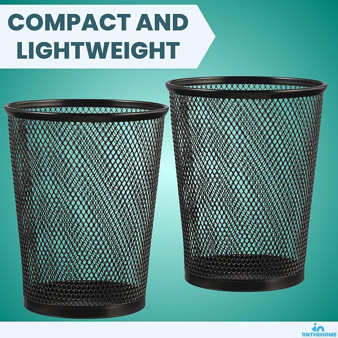 Big Tall Pencil Cup, Black Wire Mesh ''2 Pack'' (Black Jumbo)