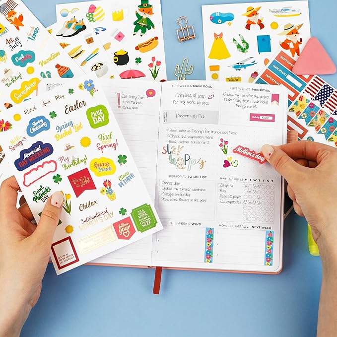 Clever Fox Seasonal Planner Stickers – 600+ Month, Holiday, Washi Tape & Seasons Stickers for Monthly Journal & Calendar – 18 Sheets (Seasonal Pack)