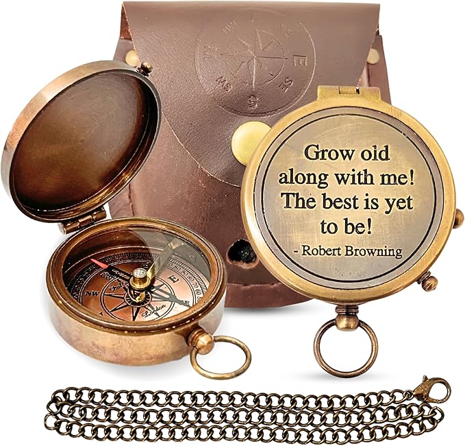 Brass Directional Engraved Compass, Baptism Gifts for Boys Girls, First Communion, Christian Gifts for Men, First Confirmation Gifts for Boys, Inspirational