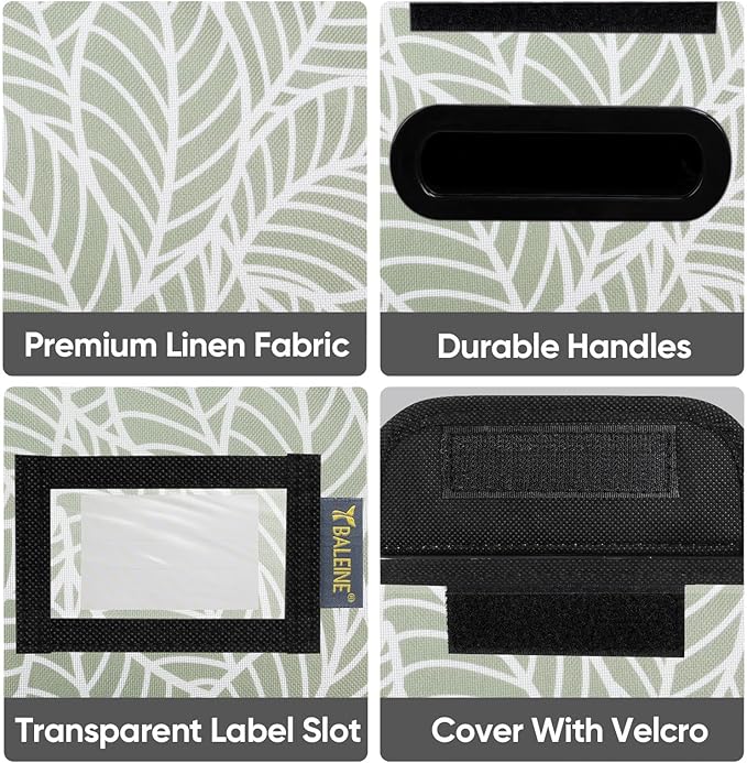 BALEINE File Organizer Box with Lid, Collapsible File Folder Organizer with Plastic Slide, Hanging File Folder Box for Office Document Storage (2 Pack, Antique Foliage, S)