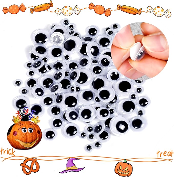Halloween Pipe Cleaners,420 Pcs Halloween Pipe Cleaners Craft Set Including 320Pcs Pipe Cleaners &100Pcs Wiggle Googly Eyes Self Adhesive for Home&School DIY Art Crafts Daily or Halloween Decoration