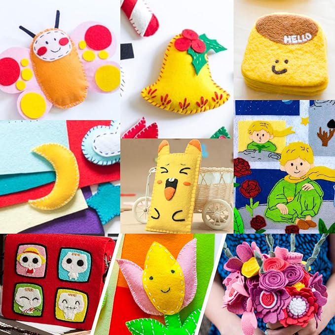 XSEINO 13 Rolls Warm Yellow Felt Fabric,8"x35"(20.5x90cm) 1.4mm Thick Soft Felt Fabric Sheet for Crafts,Warm Yellow Series Colors Soft Nonwoven Fabric,Fit for Decoration, Sewing, DIY Crafts