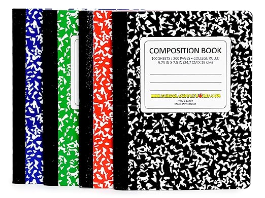 High School Writing Bundle | Case (2 Boxes) - 51 Pieces per Box | School Supply Boxes - Back to School Essentials | Includes Composition Books, Loose Leaf Paper, Index Cards, 12 ct. Pens & More