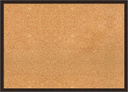 Amanti Art Natural Cork Board for Wall, 21x29 Vision Board with Brown Wood Frame, Medium Corkboard Office Decor for Home Organization, Rustic Farmhouse Corkboard Pinboard to display items for home