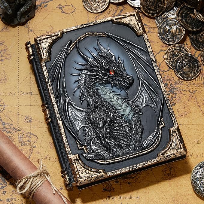 Vintage 3D relief design notebook, hand-engraved blank diary, magic dragon notebook, premium hardcover Hardcover Travel Notepad, journal，sketchbook，school office supplies，christmas halloween birthday holiday gifts