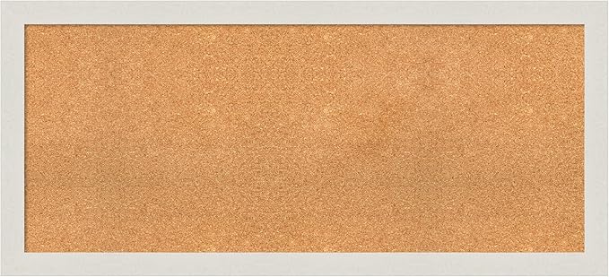 Amanti Art Natural Cork Board for Wall, 23x51 Vision Board with White Frame, Oversize Corkboard Office Decor for Home Organization, Country Rustic Corkboard Pinboard to Display Items for Home