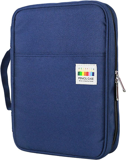 YOUSHARES 166 Slots Colored Pencil Case, 110 Slots Gel Pens fo Coloring Case Organizer, Handy Multilayer Color Pencil Holder for Glitter Gel Pens, Refills, Colored Pencils for Adults & Artist (Blue)