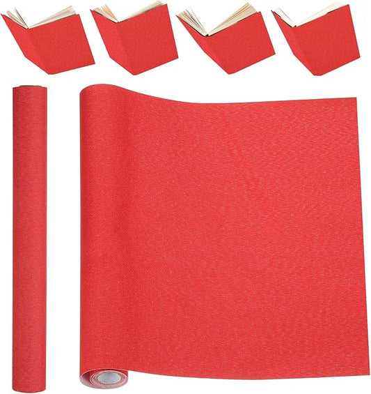 PATIKIL Book Binding Cloth, 51 x 11 Inches Book Cloth for Binding Repairing Fabric Surface Paper Backed Bookbinding Supplies, Red