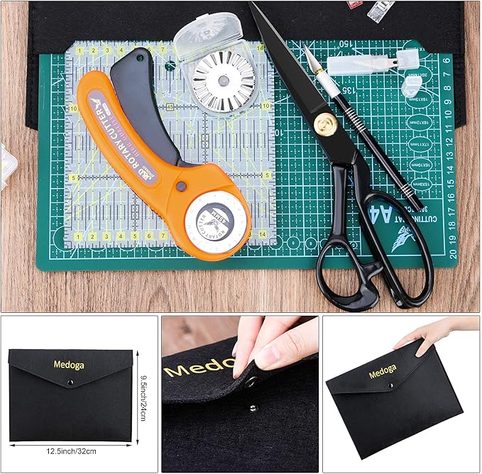 104Pcs Rotary Cutters, Rotary Cutter Set with Cutting Mat, Patchwork Ruler, Carving Knife, Rotary Cutter Kit for Sewing and Quilting