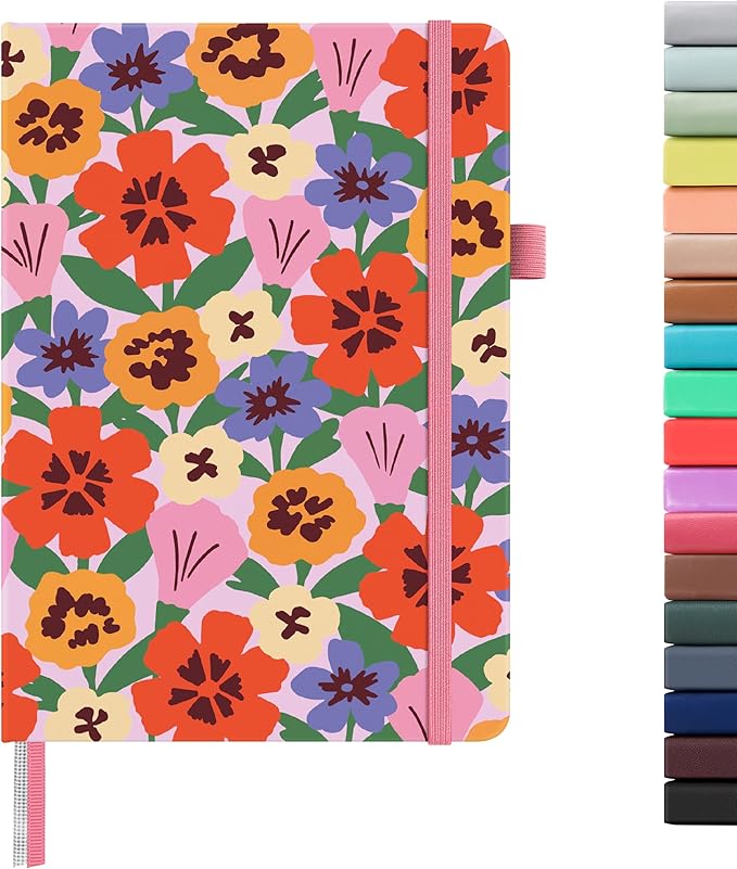 &And Per Se Lined Journal Notebook for Women&Men with Pattern, 160 Pages 100GSM Thick Paper, A5 Hardcover Journals for Writing(Elegant Florals)