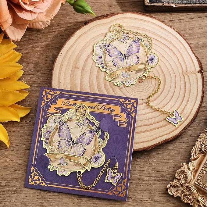 Metal Butterfly Bookmarks for Women - 4 Pieces Unique Cute Page Holder Book Marks for Teachers Students Teen Girl Gifts Book Reading Lovers Writers, Book Markers for School Office Home Supplies (4pcs)
