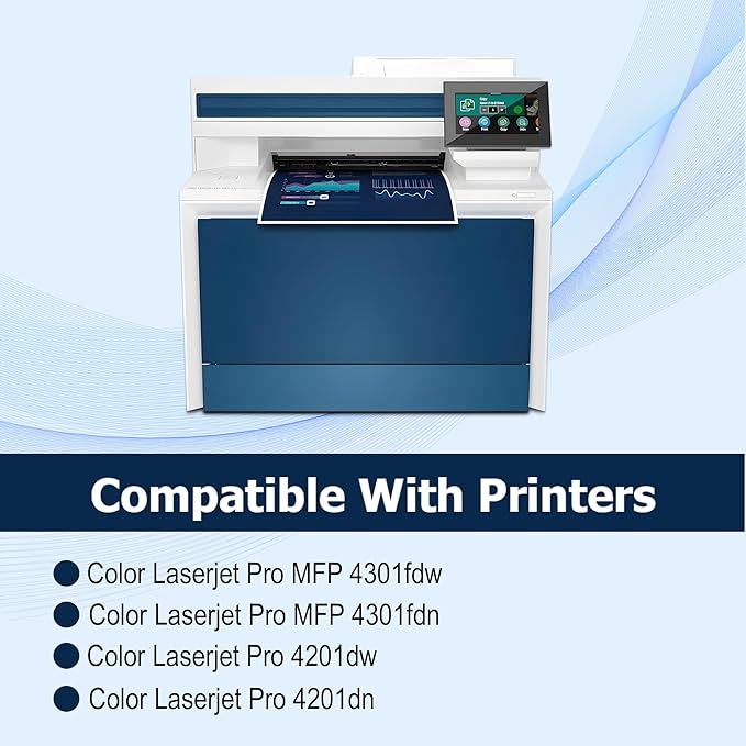 210A Toner Cartridge 4 Pack Replacement for HP 210A Works with HP Color Laser Pro MFP 4301fdw 4301fdn Pro 4201dw 4201dn Printer Ink (Black,Cyan,Yellow,Magenta)