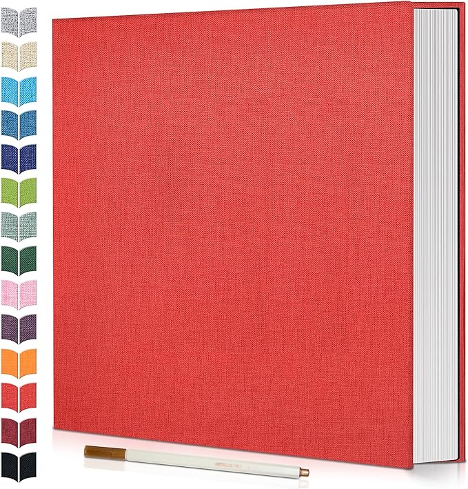 Photo Album Self Adhesive Scrapbook,120 Pages Large Photo Book for 4x6,5x7,8x10 Pictures,DIY Album for Baby Wedding Family Travel Birthday,with Metallic Pen and Scraper