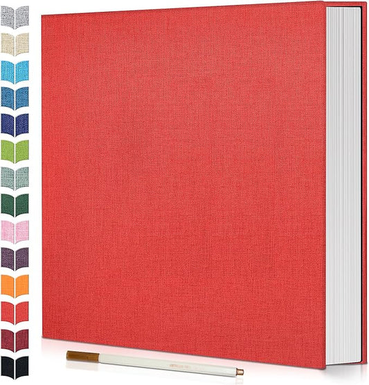 Photo Album Self Adhesive Scrapbook,60 Pages Large Photo Book for 4x6,5x7,8x10 Pictures,DIY Album for Baby Wedding Family Travel Birthday,with Metallic Pen and Scraper