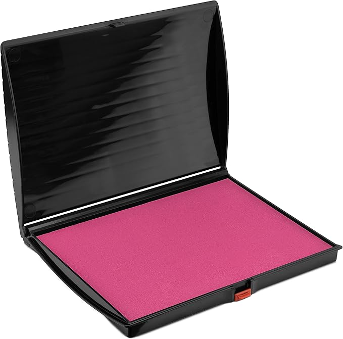 Large Premium Pink Ink Stamp Pad - 5" by 7" - Quality Felt Pad