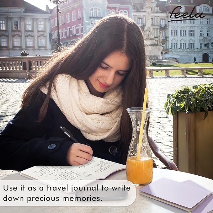 feela 36 Pack Soft Cover Journal Bulk, Lined Blank Travel Journal for Women Men Writing, Notebooks College Ruled for Work, Note Taking Notebook School Business Supplies, 8.2” x 5.5”, A5, Light Purple