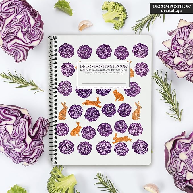 Decomposition Cabbage Patch College Ruled Spiral Notebooks – 9.75 x 7.5 Journal with 160 Lined Pages – Notebooks for School Supplies, Home & Office – 100% Recycled Paper – Made in USA