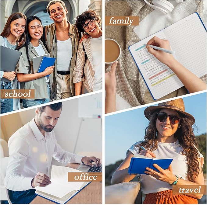 deli A5 Lined Journal Notebook, 160 Pages Hardcover Writing Notebook, 5.5"x8.2" College Ruled Notebook for Office, School, Work Notes (Blue)