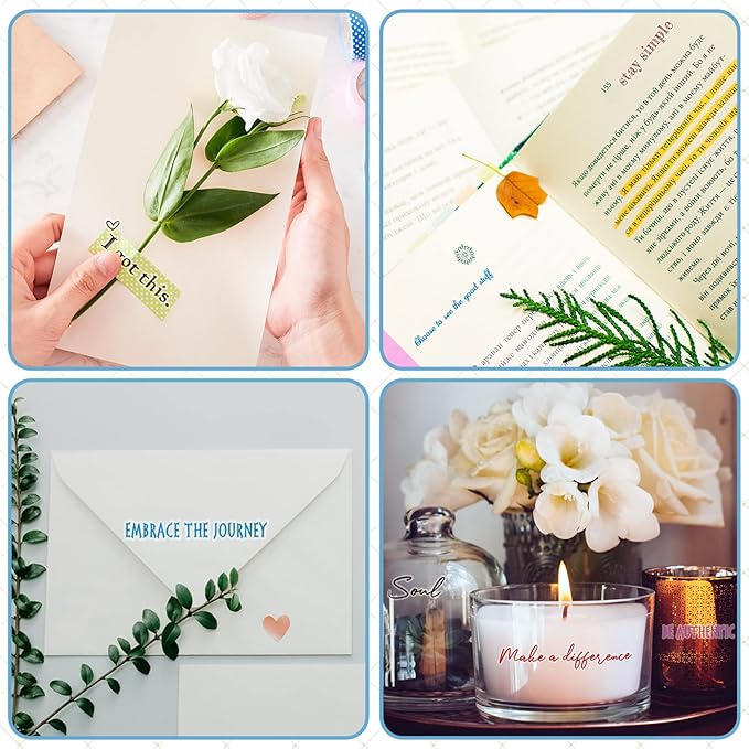 48 Sheets Inspirational Quotes Stickers Aesthetic Sayings Decal Motivational Words Handwritten Letters Gift for DIY Crafts Journaling Scrapbook Planner Appreciation Supplies, 8 Styles(Multicolor)