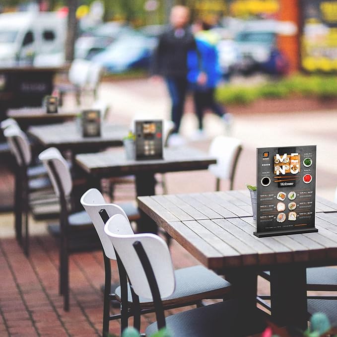 Acrylic Sign Holder Desktop Display Holder for Homes Restaurants Offices Shops (3 Pack 8.5x11 Black)