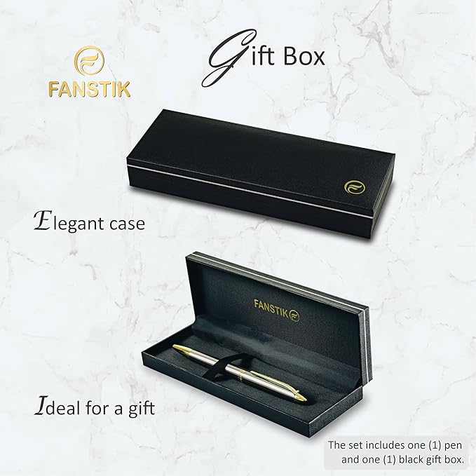 Customized BallPoint pen with name (MADE IN USA), stainless steel, Silver and gold, luxury engraved pen personalized for men and for women. (BallPoint Silver-Gold)