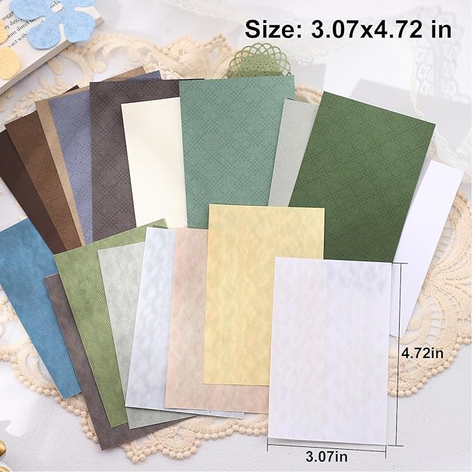 Textured Scrapbook Paper Set, 120 PCS Retro Decorative Craft Paper for Journaling, Scrapbook Supplies, DIY Card Making, Collage, and Planner 3.07 × 4.72 inch