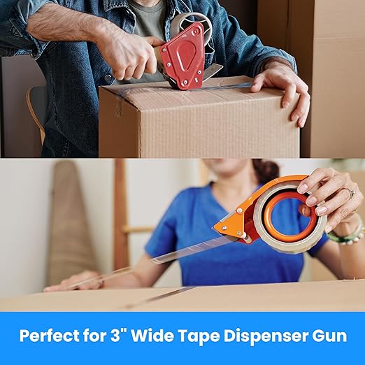 TAPEBEAR No Noise Packing Tape, Upgraded High Transparency 2.6mil x 1.88" x 55 Yards Quiet Packaging Tape Refill Rolls, Heavy Duty Shipping Tape for Sealing, Storage, Moving, 12 Rolls, Total 660Yards