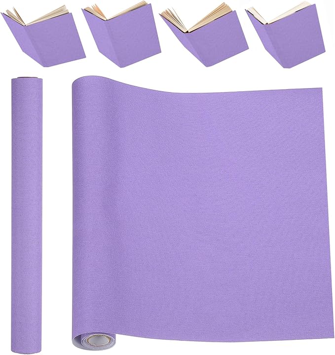 PATIKIL Book Binding Cloth, 51 x 11 Inches Book Cloth for Binding Repairing Fabric Surface Paper Backed Bookbinding Supplies, Light Purple