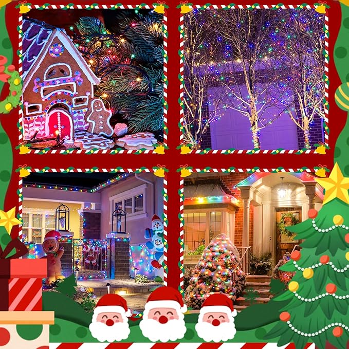 2025 New Voice Control 88ft 240LED Smart Christmas String Lights Outdoor/Indoor | String Lights with Remote, 12Modes, 7Voice Commands & Timers, Christmas Twinkle Light for Xmas Tree Decor (Multicolor)