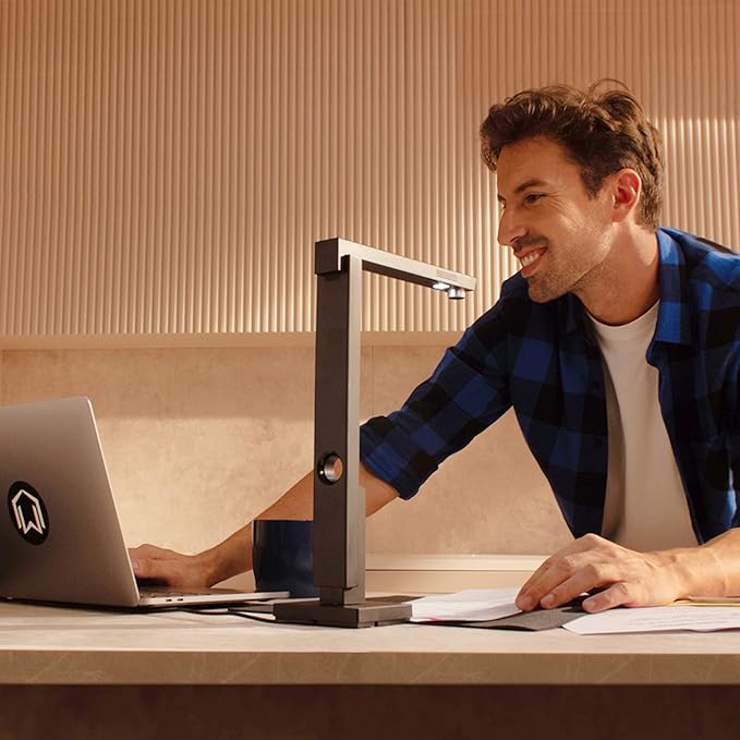 CZUR Portable 12MP Document Scanner, USB Document Camera, Fast Scan 1s/Page, Capture Size A4, OCR Function, Travel-Friendly Mobile Scanner for Mac & Windows, Lens1200 Pro (Not for Books)