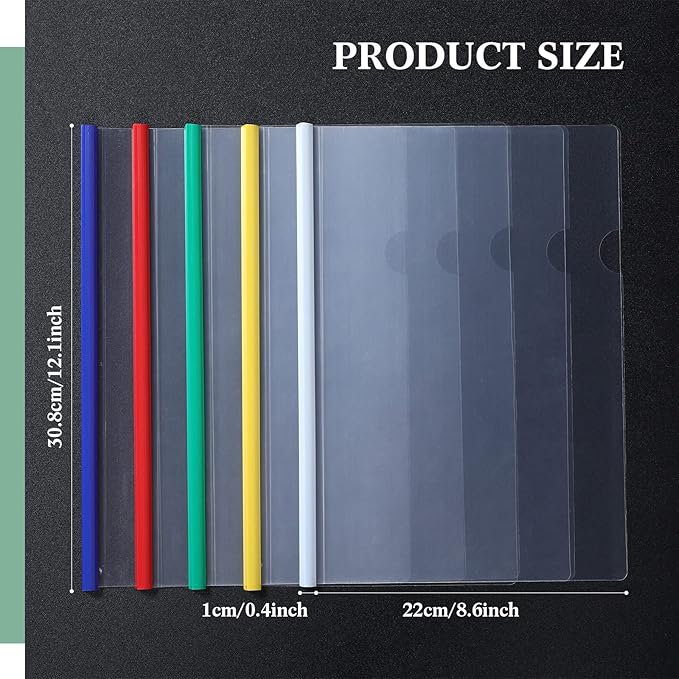 100 Pcs Clear Report Cover with Sliding Bar 50 Sheet Capacity Presentation Binder Transparent Resume Folder Plastic Folder for File Report School Office