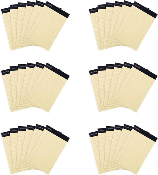 Mintra Office Legal Pads, ((xBasic, 5in x 8in, Narrow (Canary), 36pk (6-6pks))