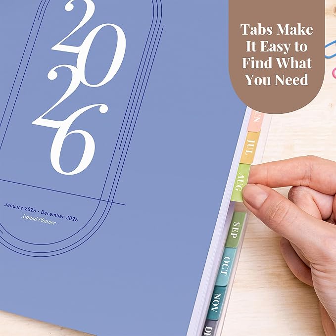 Rileys 2026 Planner, Agenda Planner With Weekly And Monthly View, Daily Agenda Book And Yearly Planners Calendar Book, Spiral Bound With Tabs, Notes, Goals And Holidays (Blue, 8.5 x 11 in)