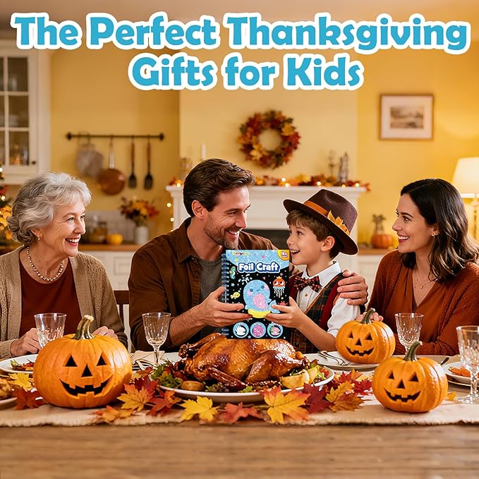 FUNNYB&G Foil Art Craft for Kids - Christmas Crafts Gift Party Favors Stocking Stuffers for Kids Fun Art Supplies Creative Birthday Gift Travel Toys for Girls Boys 4 5 6 7 8 9 Years Old(Ocean)