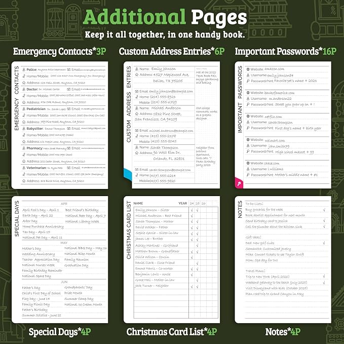 Address Book with Colorful Alphabetical Tabs (4.7" X 6.2") – Telephone Address Contact Book for Seniors, Address Book with Space for Website Address and Internet Passwords (Sage Green)