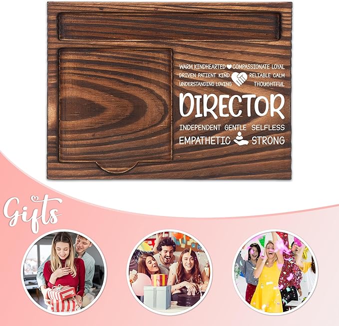 Director Appreciation Gifts, Thank You Gift for Director, Operations Office Coworkers Staff Appreciation Gifts, Sticky Note Holder Wooden Notepad & Pen Holder 6.5" x 4.7" - FTA298