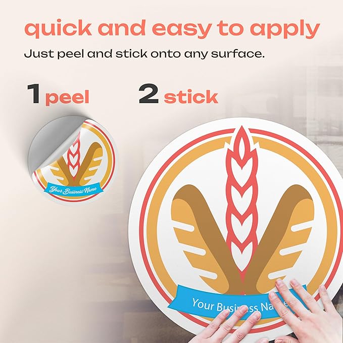 Custom Logo Decals & Stickers – Personalized Vinyl Business Signs – Waterproof Full Color Window & Wall Decal for Storefront, Office, Car, Door, Home