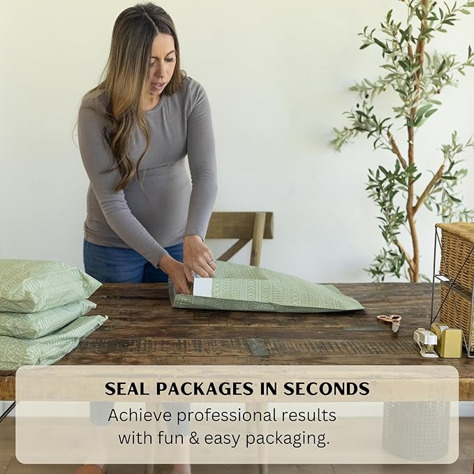 Poly Mailers 14.5x19 Inch 50 Pack Extra-Large Shipping Bags | Strong Thick Mailing Envelopes | Self- Adhesive | Waterproof & Tear Proof | Small Business Packaging for Clothing - Boho Sage Green