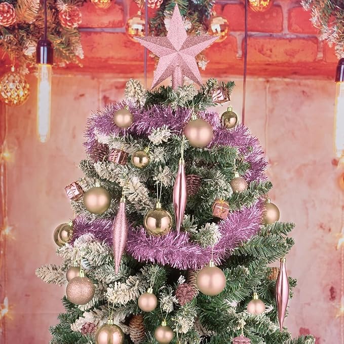 30ct Christmas Ball Ornaments, 3.15" Shatterproof Halloween Tree Decorations, Perfect Hanging Ball for Indoor/Outdoor Holiday Party Decor (Pink)