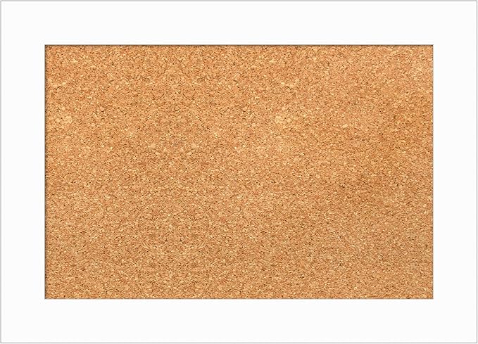 Amanti Art Natural Cork Board for Wall, 15x21 Vision Board with White Frame, Small Corkboard Office Decor for Home Organization, Casual Corkboard Pinboard to Display Items for Home Organization in