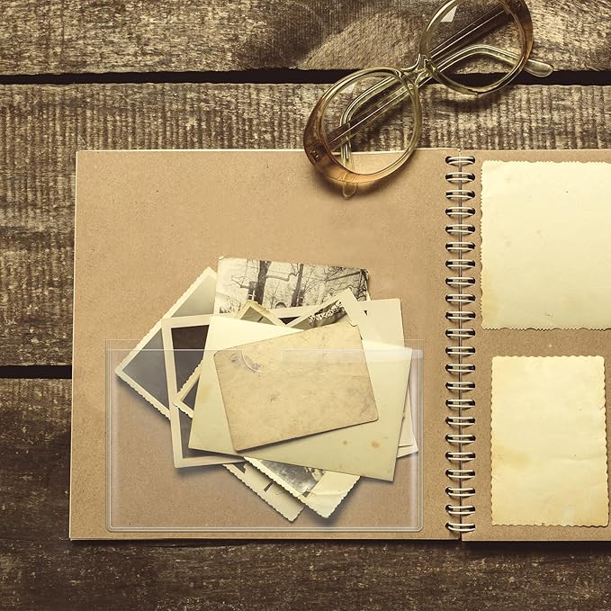 Junkin 10 Pcs Adhesive Pockets for Planners Index Card Pockets Planner Accessories Folder Self Sticky Clear Ideal Holder Top Open Add Storage Space to Notebooks Journal Office School Vinyl, 2 Styles