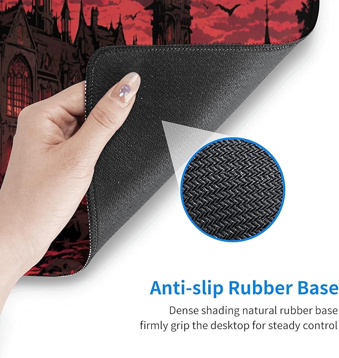 Gothic Desk Mat Large Gaming Mouse Pad Gothic Extended Mousepad Big in Laptop Computer Mouse Keyboard Mat for Office Desk Decor 35.5x16 in